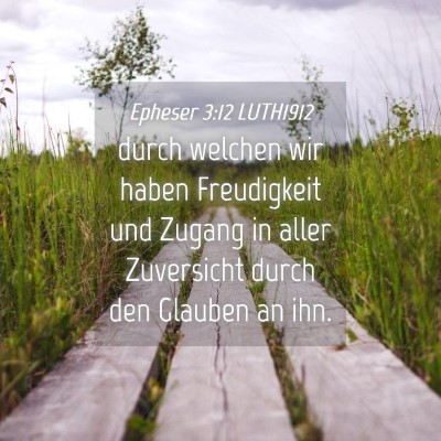 Picture 04 - Epheser 3:12 LUTH1912 - durch welchen wir haben Freudigkeit und Zugang in - Bible Verse Picture