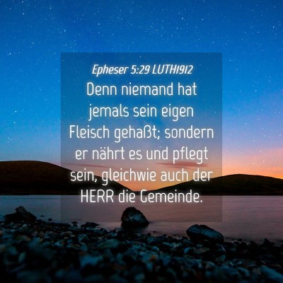 Picture 04 - Epheser 5:29 LUTH1912 - Denn niemand hat jemals sein eigen Fleisch - Bible Verse Picture