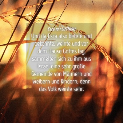 Picture 04 - Esra 10:1 LUTH1912 - Und da Esra also betete und bekannte, weinte und - Bible Verse Picture
