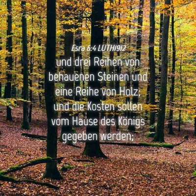 Picture 04 - Esra 6:4 LUTH1912 - und drei Reihen von behauenen Steinen und eine - Bible Verse Picture
