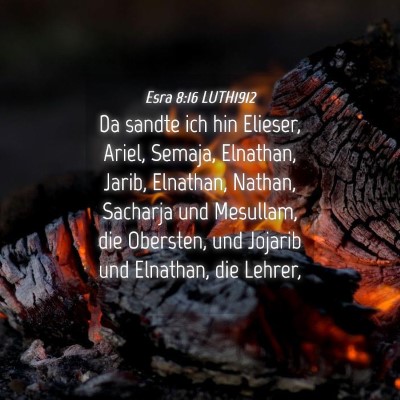 Picture 04 - Esra 8:16 LUTH1912 - Da sandte ich hin Elieser, Ariel, Semaja, - Bible Verse Picture