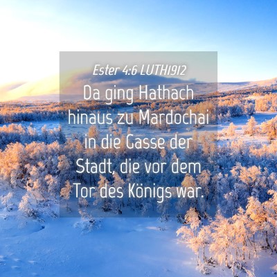 Picture 04 - Ester 4:6 LUTH1912 - Da ging Hathach hinaus zu Mardochai in die Gasse - Bible Verse Picture