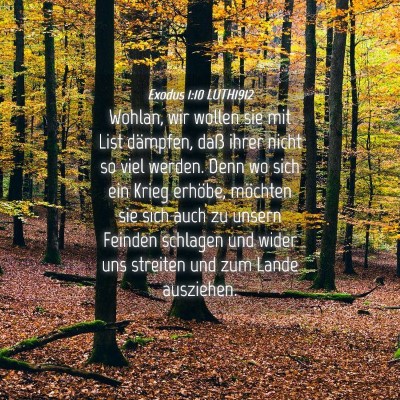 Picture 04 - Exodus 1:10 LUTH1912 - Wohlan, wir wollen sie mit List dämpfen, daß - Bible Verse Picture