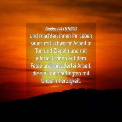 Picture 04 - Exodus 1:14 LUTH1912 - und machten ihnen ihr Leben sauer mit schwerer - Bible Verse Picture