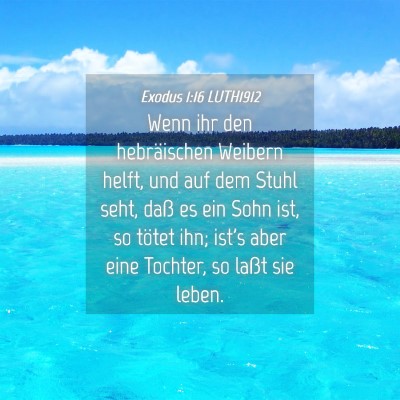Picture 04 - Exodus 1:16 LUTH1912 - Wenn ihr den hebräischen Weibern helft, und auf - Bible Verse Picture