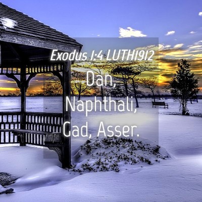 Picture 04 - Exodus 1:4 LUTH1912 - Dan, Naphthali, Gad, - Bible Verse Picture
