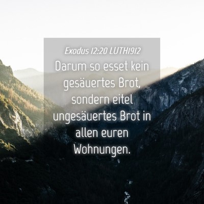 Picture 04 - Exodus 12:20 LUTH1912 - Darum so esset kein gesäuertes Brot, sondern - Bible Verse Picture