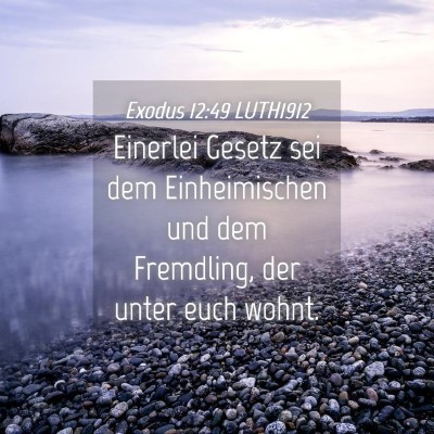Picture 04 - Exodus 12:49 LUTH1912 - Einerlei Gesetz sei dem Einheimischen und dem - Bible Verse Picture