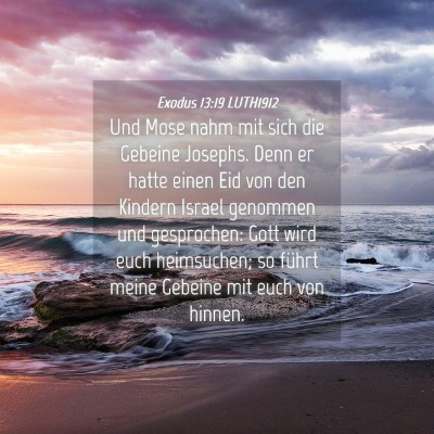 Picture 04 - Exodus 13:19 LUTH1912 - Und Mose nahm mit sich die Gebeine Josephs. Denn - Bible Verse Picture
