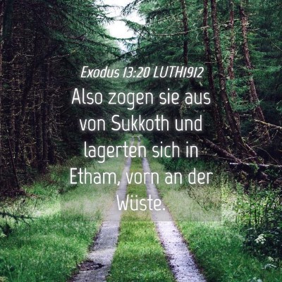 Picture 04 - Exodus 13:20 LUTH1912 - Also zogen sie aus von Sukkoth und lagerten sich - Bible Verse Picture