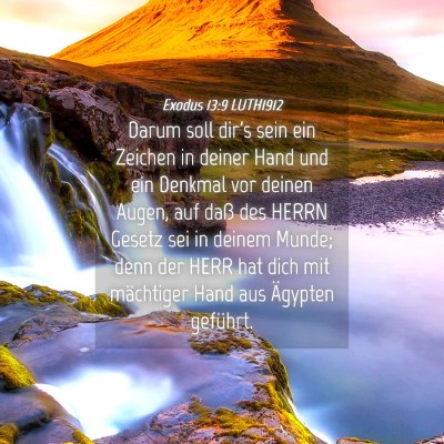 Picture 04 - Exodus 13:9 LUTH1912 - Darum soll dir's sein ein Zeichen in deiner Hand - Bible Verse Picture