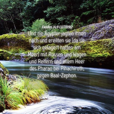 Picture 04 - Exodus 14:9 LUTH1912 - Und die Ägypter jagten ihnen nach und ereilten - Bible Verse Picture