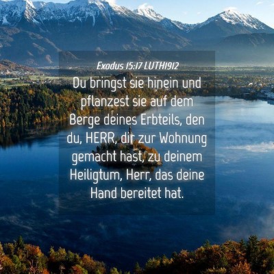 Picture 04 - Exodus 15:17 LUTH1912 - Du bringst sie hinein und pflanzest sie auf dem - Bible Verse Picture