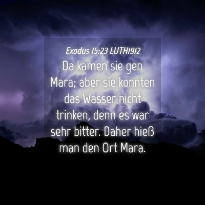 Picture 04 - Exodus 15:23 LUTH1912 - Da kamen sie gen Mara; aber sie konnten das - Bible Verse Picture