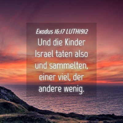 Picture 04 - Exodus 16:17 LUTH1912 - Und die Kinder Israel taten also und sammelten, - Bible Verse Picture