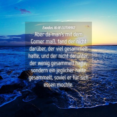 Picture 04 - Exodus 16:18 LUTH1912 - Aber da man's mit dem Gomer maß, fand der nicht - Bible Verse Picture