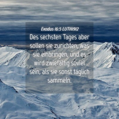 Picture 04 - Exodus 16:5 LUTH1912 - Des sechsten Tages aber sollen sie zurichten, was - Bible Verse Picture