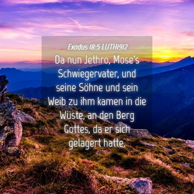 Picture 04 - Exodus 18:5 LUTH1912 - Da nun Jethro, Mose's Schwiegervater, und seine - Bible Verse Picture