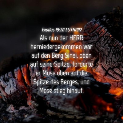 Picture 04 - Exodus 19:20 LUTH1912 - Als nun der HERR herniedergekommen war auf den - Bible Verse Picture