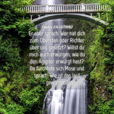 Picture 04 - Exodus 2:14 LUTH1912 - Er aber sprach: Wer hat dich zum Obersten oder - Bible Verse Picture