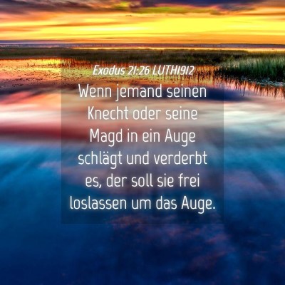 Picture 04 - Exodus 21:26 LUTH1912 - Wenn jemand seinen Knecht oder seine Magd in ein - Bible Verse Picture
