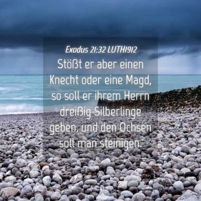 Picture 04 - Exodus 21:32 LUTH1912 - Stößt er aber einen Knecht oder eine Magd, so - Bible Verse Picture