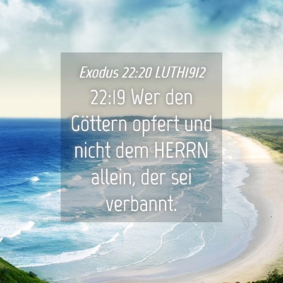 Picture 04 - Exodus 22:20 LUTH1912 - 22:19 Wer den Göttern opfert und nicht dem HERRN - Bible Verse Picture