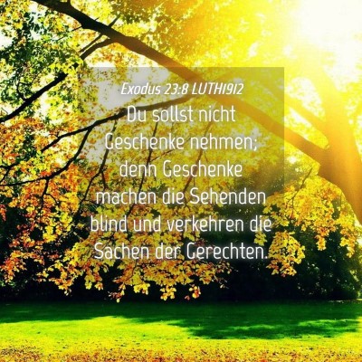 Picture 04 - Exodus 23:8 LUTH1912 - Du sollst nicht Geschenke nehmen; denn Geschenke - Bible Verse Picture