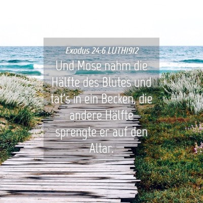 Picture 04 - Exodus 24:6 LUTH1912 - Und Mose nahm die Hälfte des Blutes und tat's in - Bible Verse Picture