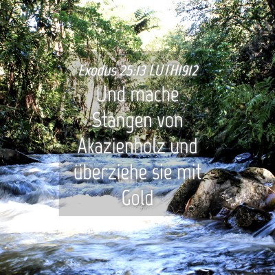 Picture 04 - Exodus 25:13 LUTH1912 - Und mache Stangen von Akazienholz und überziehe - Bible Verse Picture