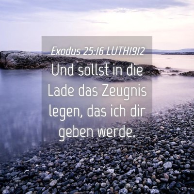 Picture 04 - Exodus 25:16 LUTH1912 - Und sollst in die Lade das Zeugnis legen, das ich - Bible Verse Picture