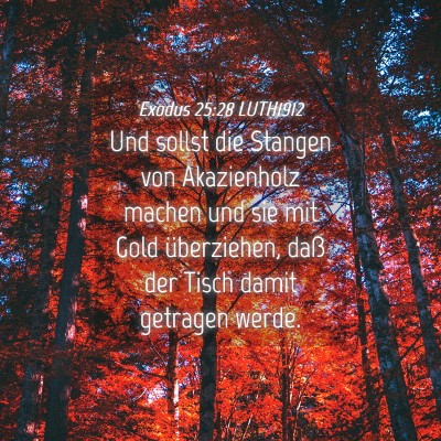 Picture 04 - Exodus 25:28 LUTH1912 - Und sollst die Stangen von Akazienholz machen und - Bible Verse Picture