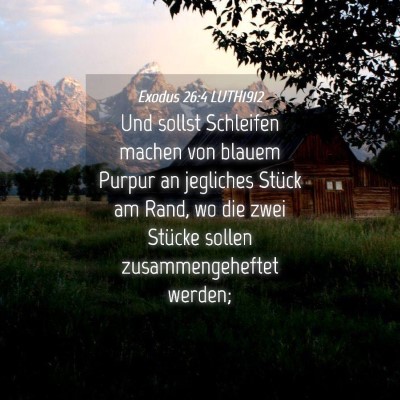 Picture 04 - Exodus 26:4 LUTH1912 - Und sollst Schleifen machen von blauem Purpur an - Bible Verse Picture