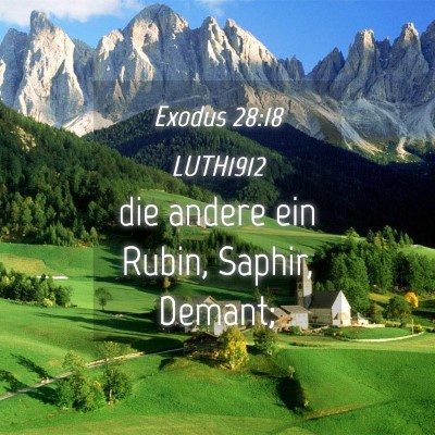 Picture 04 - Exodus 28:18 LUTH1912 - die andere ein Rubin, Saphir, - Bible Verse Picture