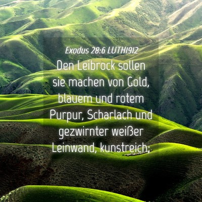 Picture 04 - Exodus 28:6 LUTH1912 - Den Leibrock sollen sie machen von Gold, blauem - Bible Verse Picture