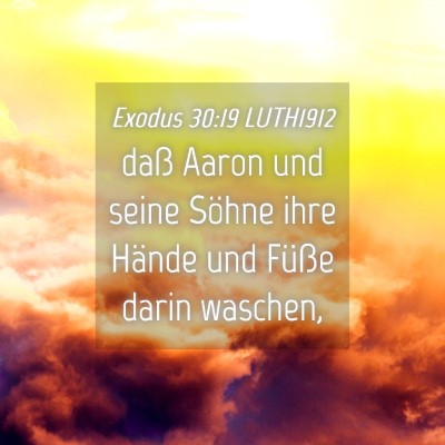 Picture 04 - Exodus 30:19 LUTH1912 - daß Aaron und seine Söhne ihre Hände und - Bible Verse Picture
