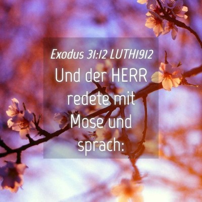 Picture 04 - Exodus 31:12 LUTH1912 - Und der HERR redete mit Mose und - Bible Verse Picture