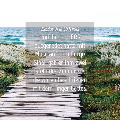 Picture 04 - Exodus 31:18 LUTH1912 - Und da der HERR ausgeredet hatte mit Mose auf dem - Bible Verse Picture