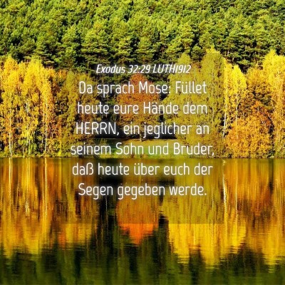 Picture 04 - Exodus 32:29 LUTH1912 - Da sprach Mose: Füllet heute eure Hände dem - Bible Verse Picture