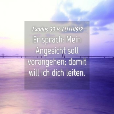 Picture 04 - Exodus 33:14 LUTH1912 - Er sprach: Mein Angesicht soll vorangehen; damit - Bible Verse Picture
