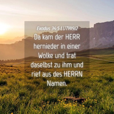 Picture 04 - Exodus 34:5 LUTH1912 - Da kam der HERR hernieder in einer Wolke und trat - Bible Verse Picture