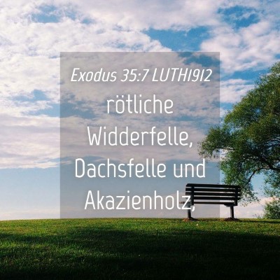 Picture 04 - Exodus 35:7 LUTH1912 - rötliche Widderfelle, Dachsfelle und - Bible Verse Picture