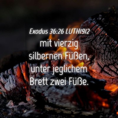 Picture 04 - Exodus 36:26 LUTH1912 - mit vierzig silbernen Füßen, unter jeglichem - Bible Verse Picture