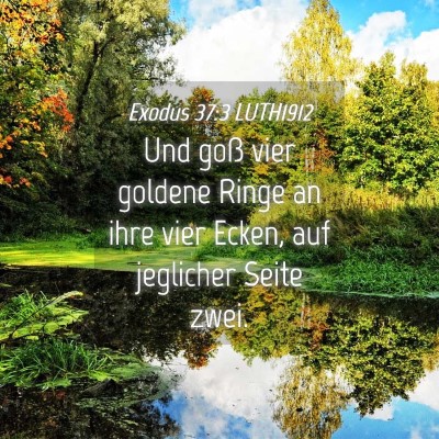 Picture 04 - Exodus 37:3 LUTH1912 - Und goß vier goldene Ringe an ihre vier Ecken, - Bible Verse Picture