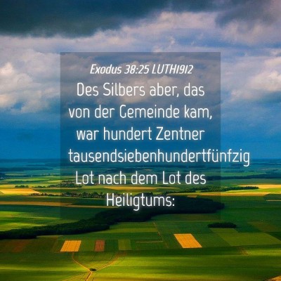 Picture 04 - Exodus 38:25 LUTH1912 - Des Silbers aber, das von der Gemeinde kam, war - Bible Verse Picture