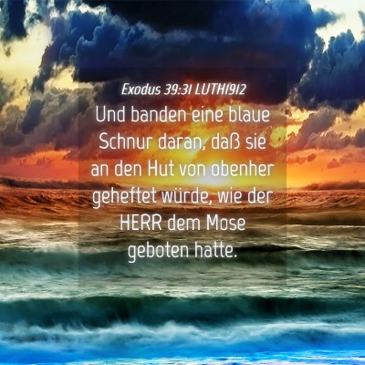 Picture 04 - Exodus 39:31 LUTH1912 - Und banden eine blaue Schnur daran, daß sie an - Bible Verse Picture