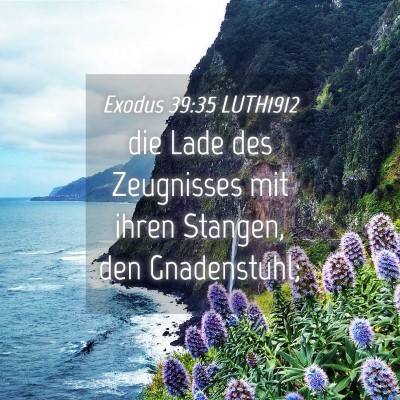 Picture 04 - Exodus 39:35 LUTH1912 - die Lade des Zeugnisses mit ihren Stangen, den - Bible Verse Picture