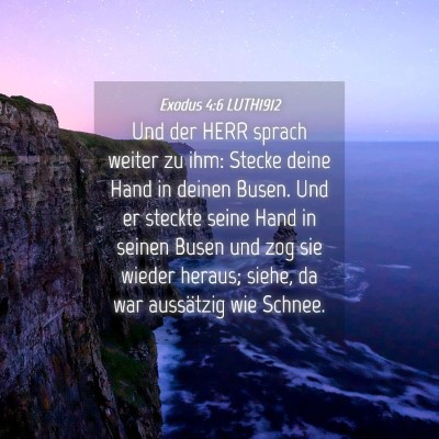 Picture 04 - Exodus 4:6 LUTH1912 - Und der HERR sprach weiter zu ihm: Stecke deine - Bible Verse Picture
