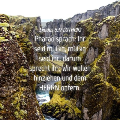 Picture 04 - Exodus 5:17 LUTH1912 - Pharao sprach: Ihr seid müßig, müßig seid - Bible Verse Picture