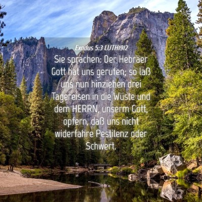 Picture 04 - Exodus 5:3 LUTH1912 - Sie sprachen: Der Hebräer Gott hat uns gerufen; - Bible Verse Picture